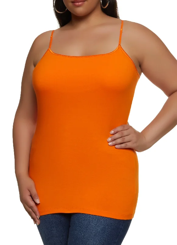 Plus Size Basic Cotton Scoop Neck Cami