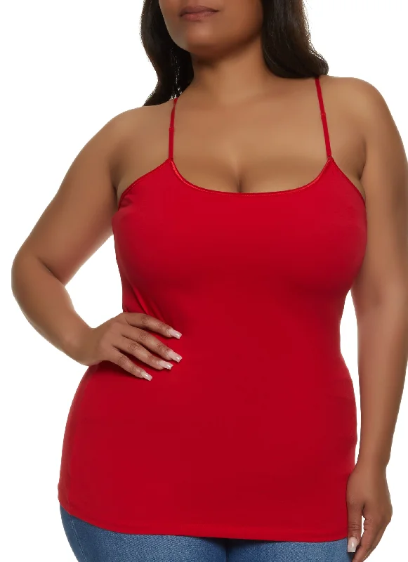 Plus Size Basic Cotton Scoop Neck Cami