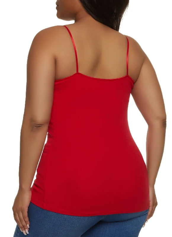 Plus Size Basic Cotton Scoop Neck Cami