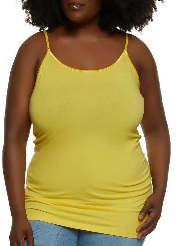 Plus Size Solid Scoop Neck Cami