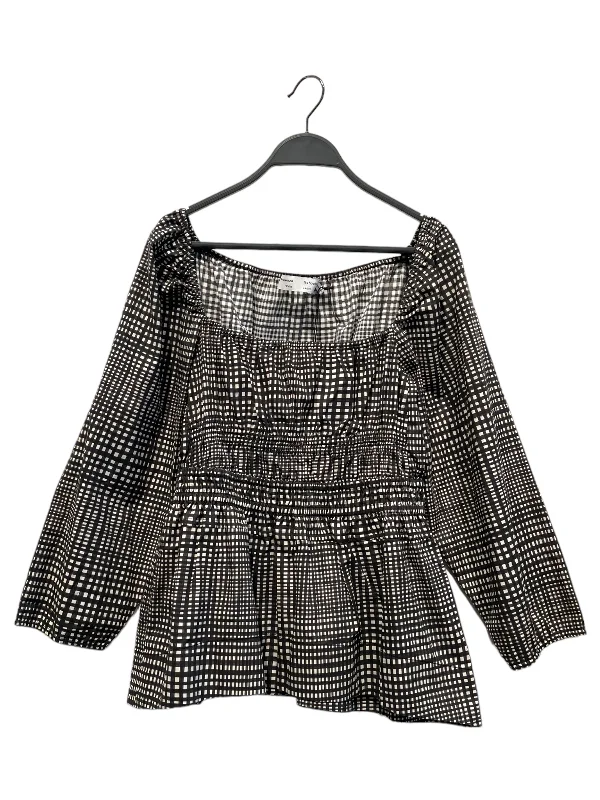 PROENZA SCHOULER/LS Blouse/6/Plaid/Cotton/BLK/Puff Sleeve/