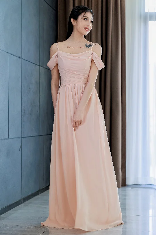 A-Line Floor Length Chiffon Bridesmaid Dress CB0717