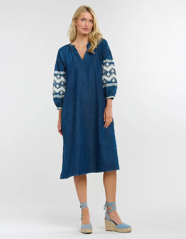 Amara Denim Dress - Dark Denim