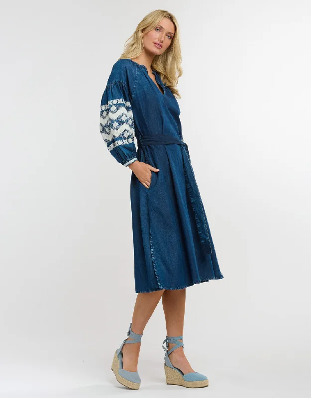 Amara Denim Dress - Dark Denim