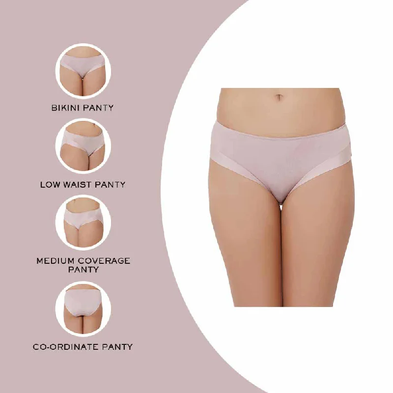 Aura Low Waist Medium Coverage Everyday Wear Bikini Panty - Cream