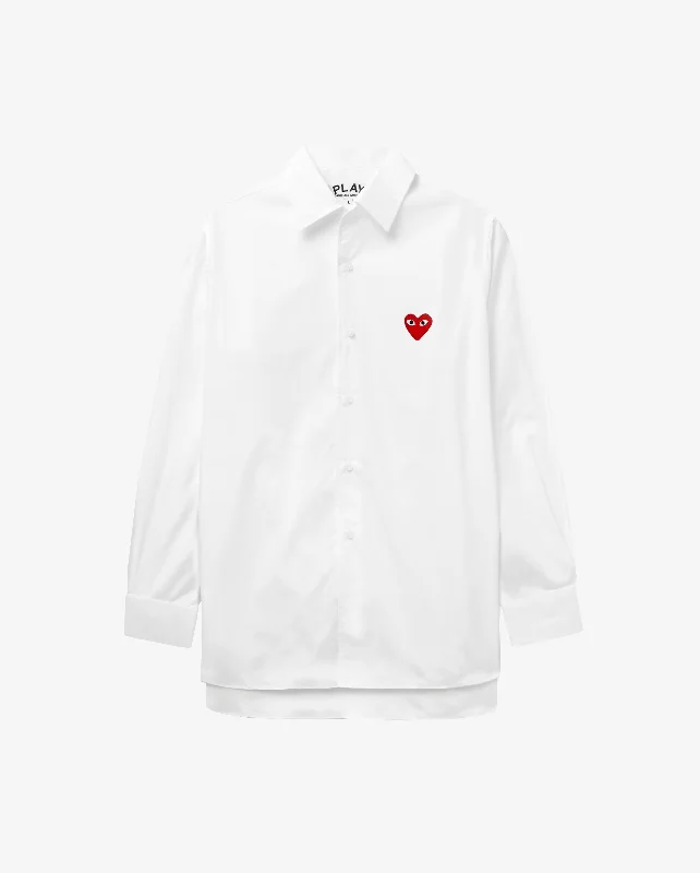 B002 UNISEX RED HEART SHIRT / WHITE