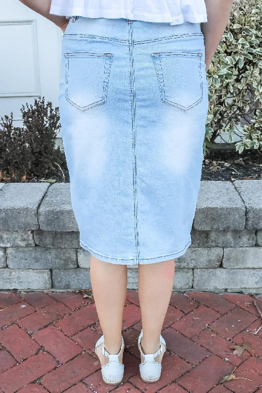 FLASH SALE * Bella Light Wash Denim Skirt