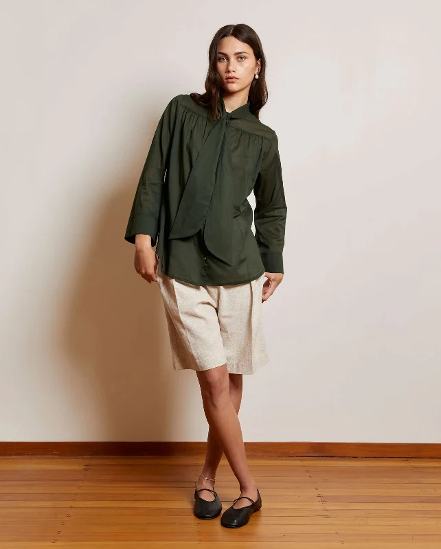 BIANCA BOW BLOUSE / JUNGLE