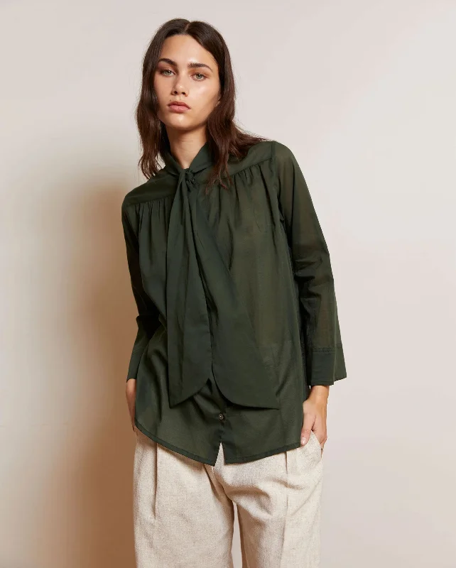 BIANCA BOW BLOUSE / JUNGLE