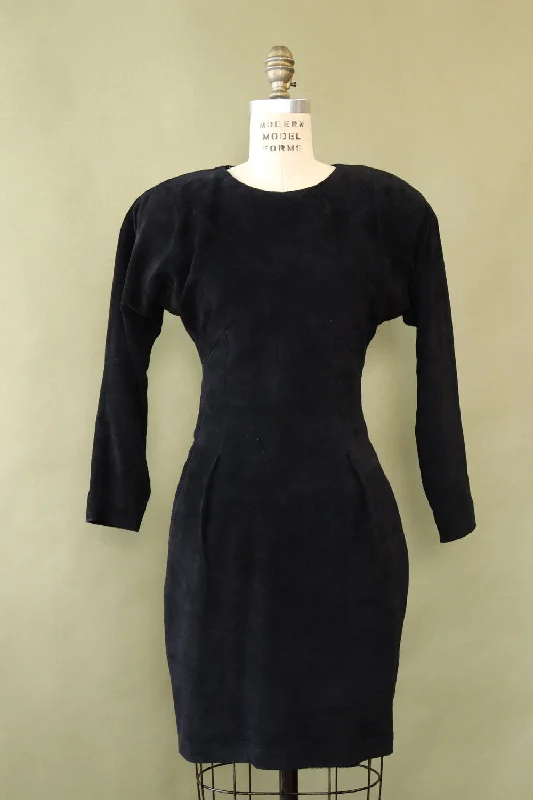 Black Suede Power Dress S/M