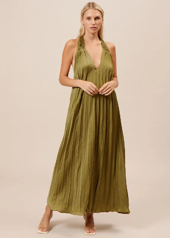 Blythe Pleated Maxi - Olive