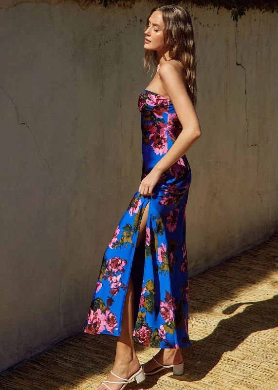 Blythe Strapless Floral Maxi Dress - Midnight Floral