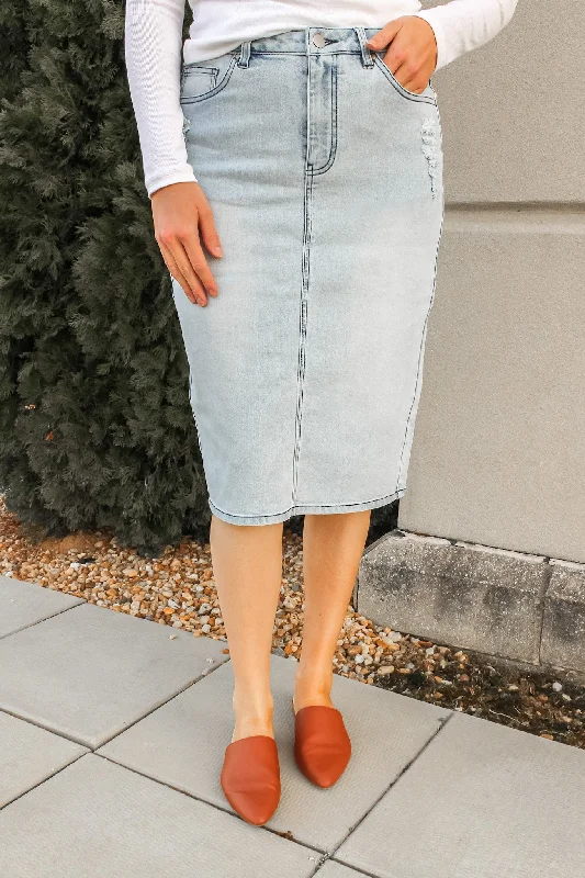 FLASH SALE * Cali Distressed Denim Skirt (Final Sale)