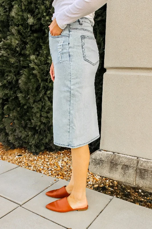 FLASH SALE * Cali Distressed Denim Skirt (Final Sale)