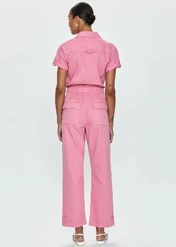 Campbell Aviator Jumpsuit - Peony Pink