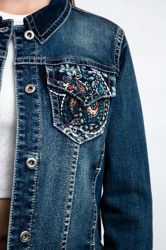 Floral Embroidered Denim Jacket