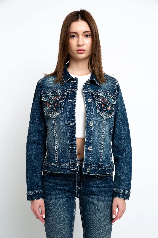 Floral Embroidered Denim Jacket