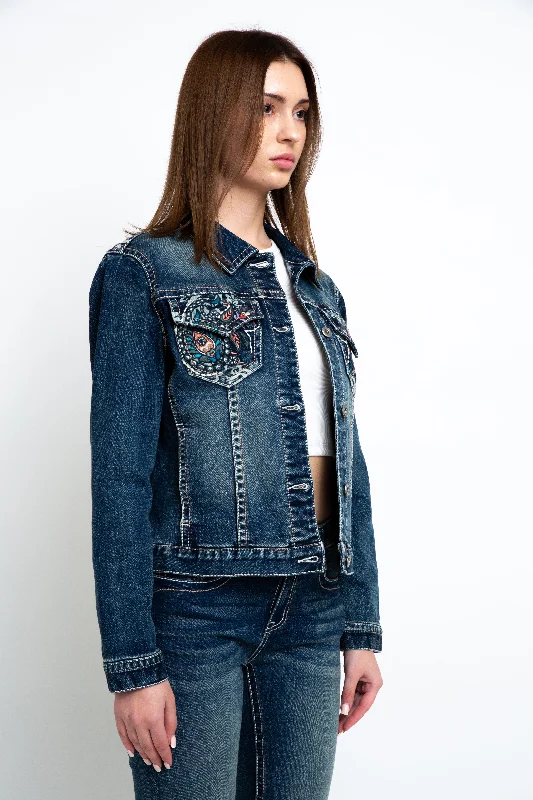 Floral Embroidered Denim Jacket