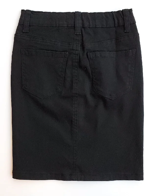 GIRLS JDA Black Denim Skirt w/ Elastic Waistband