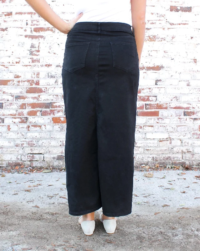 Stella Ebony Long Denim Maxi Skirt (FINAL SALE)