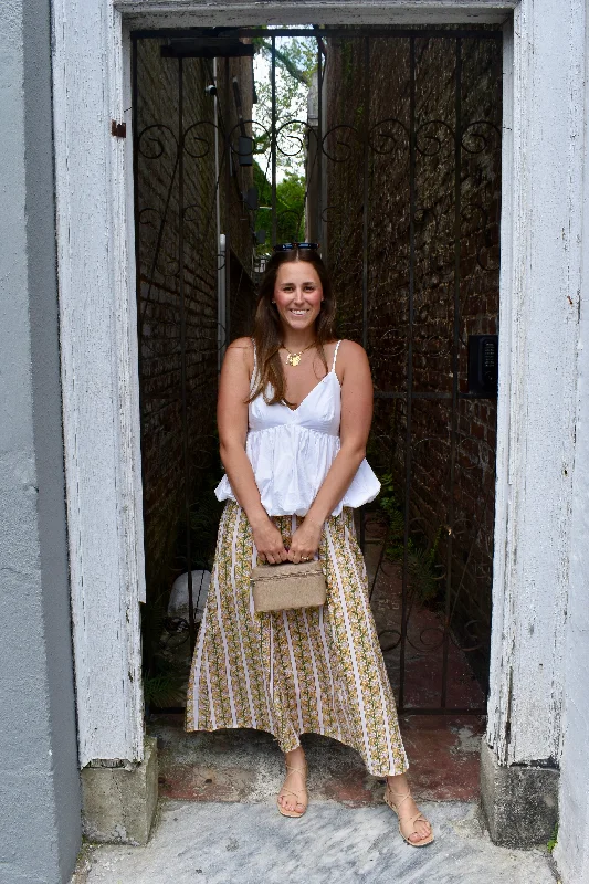 Hanley Midi Skirt Sunflower Stripe