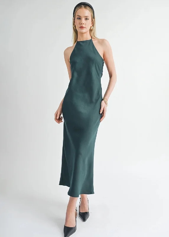 Jess Halter Maxi Dress - Hunter Green