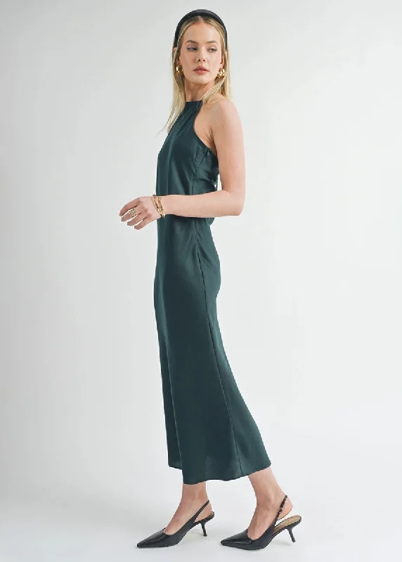 Jess Halter Maxi Dress - Hunter Green