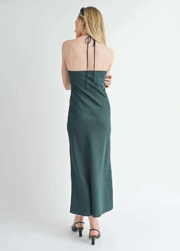 Jess Halter Maxi Dress - Hunter Green