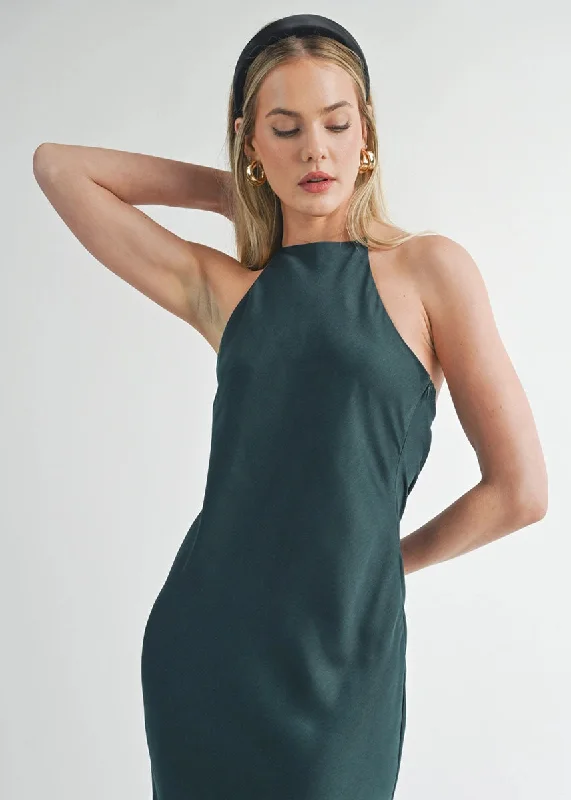 Jess Halter Maxi Dress - Hunter Green