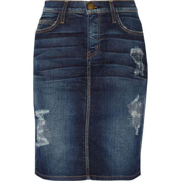 FLASH SALE * Jessica Distressed Dark Wash Denim Skirt (FINAL SALE)