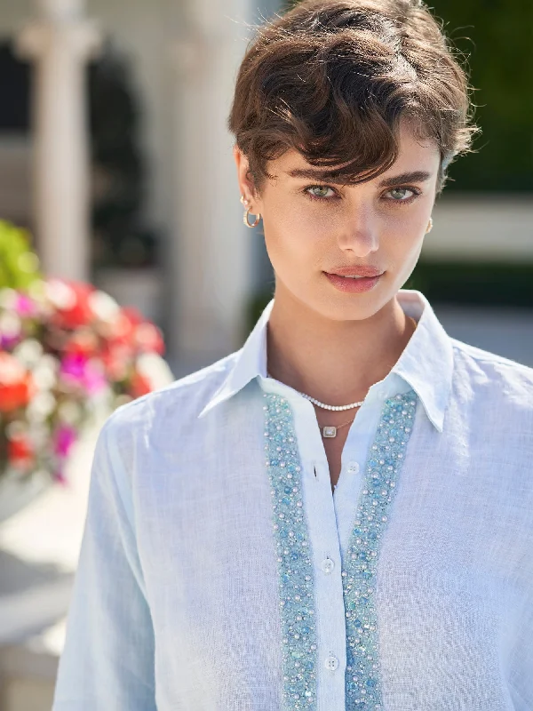 Kara Pearl Linen Shirt