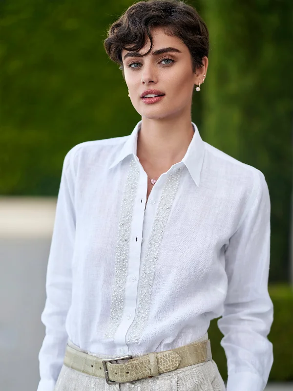 Kara Pearl Linen Shirt