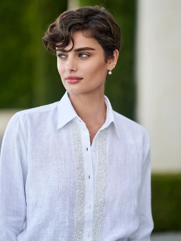 Kara Pearl Linen Shirt