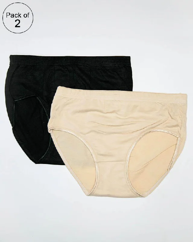 Pack of 2 Women Soft Cotton Brief – AF-112 – Mix Colors