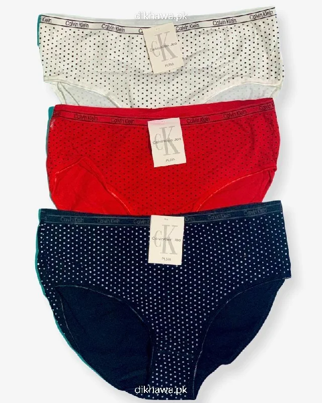 Pack of 3 - CK Polka Dotted Panty - Flourish CK Polka Dotted Panty Mix Colors - 444, 555, 666