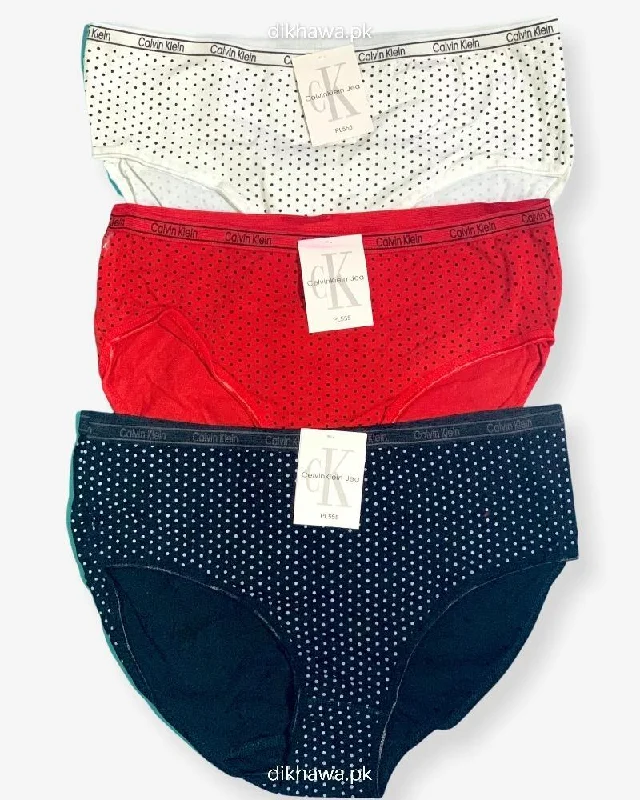 Pack of 3 - CK Polka Dotted Panty - Flourish CK Polka Dotted Panty Mix Colors - 444, 555, 666