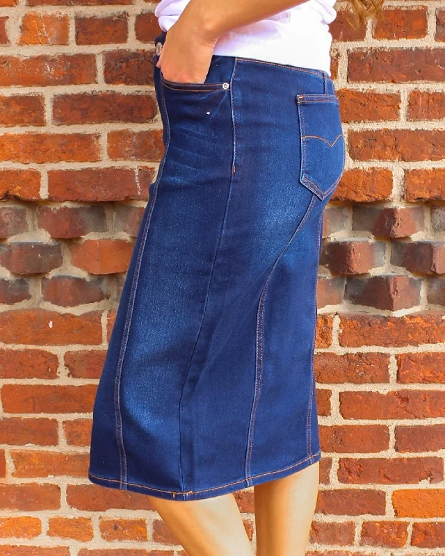 Panel Dark Wash Denim Skirt (FINAL SALE)