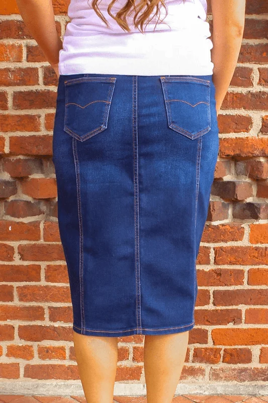 Panel Dark Wash Denim Skirt (FINAL SALE)