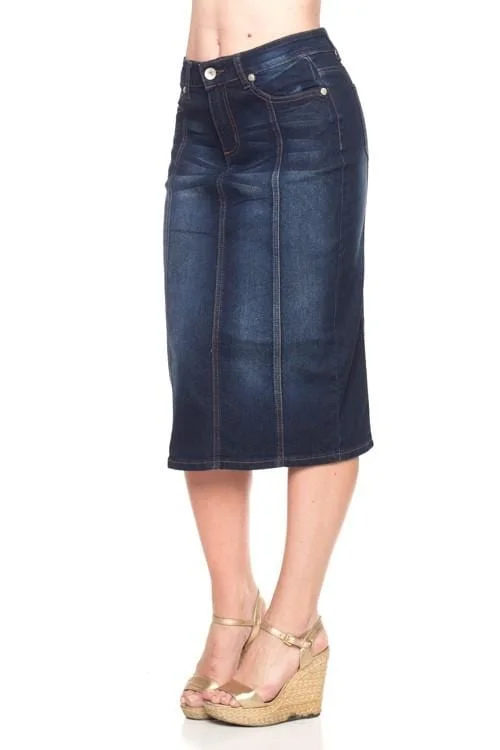 Panel Dark Wash Denim Skirt (FINAL SALE)