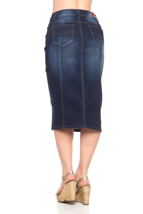 Panel Dark Wash Denim Skirt (FINAL SALE)