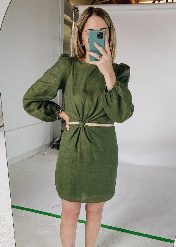 Pilar Knot Dress - Olive