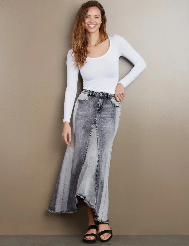 Selma Pieced Denim Maxi Skirt