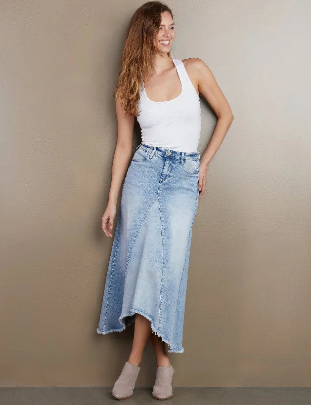 Selma Pieced Denim Maxi Skirt