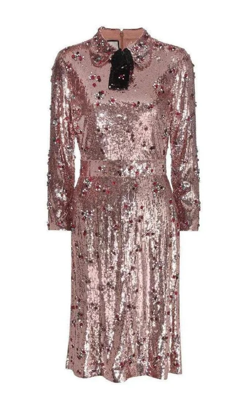 Sequins with Crystal Embroidered Dress