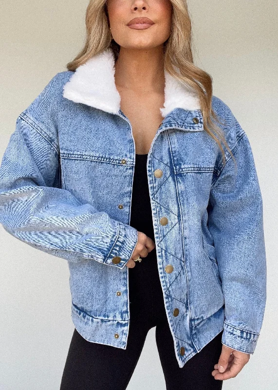 Sherpa Collar Denim Jacket