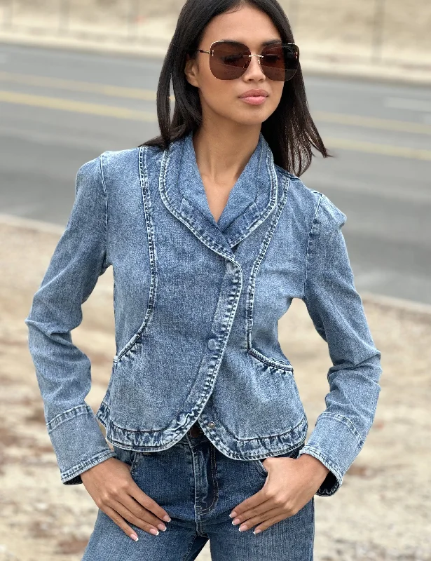 Short Riding Denim Jacket