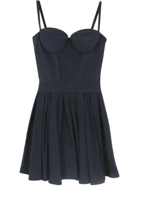 Sweetheart Neckline Crepe Skater Dress