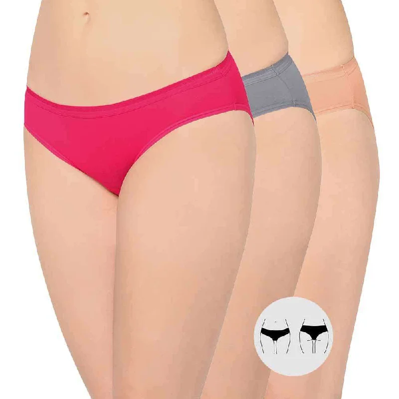 Cotton Low Waist Medium Coverage Everyday Wear Pack of 3  Bikini Panty