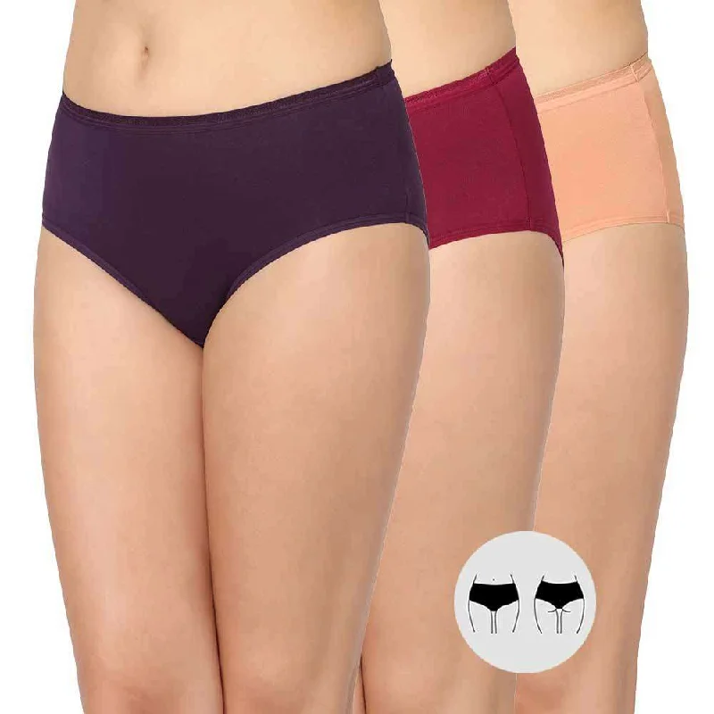 Cotton Midi - Mid Waist Mid Coverage Solid Pack of 3 Panties