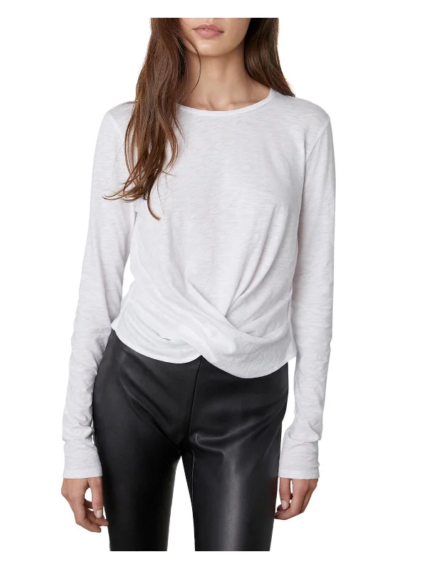 Womens Twist-Front Long Sleeve Top